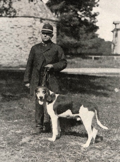 Le piqueur Chauveau avec Sobriquet, chien Levesque - BnF (Gallica)